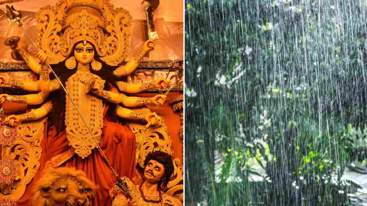 rain in Durga Puja